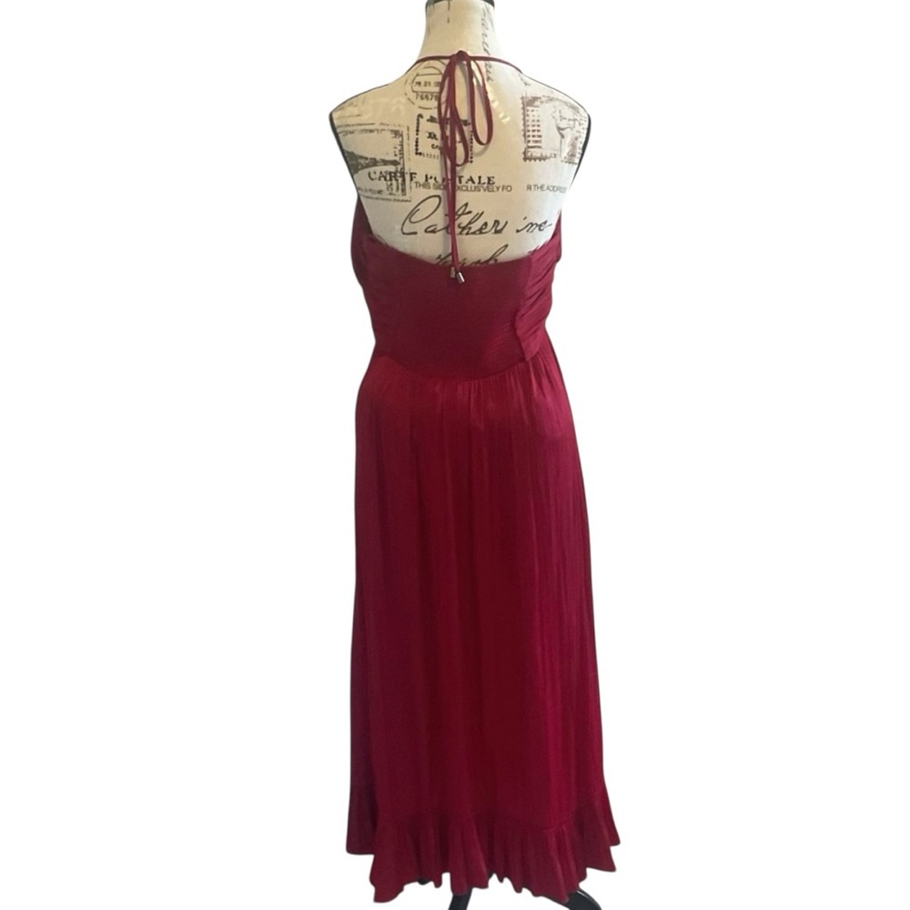 Anthropologie Red Maxi Dress with Ruffled Hem - Picture 6 of 15